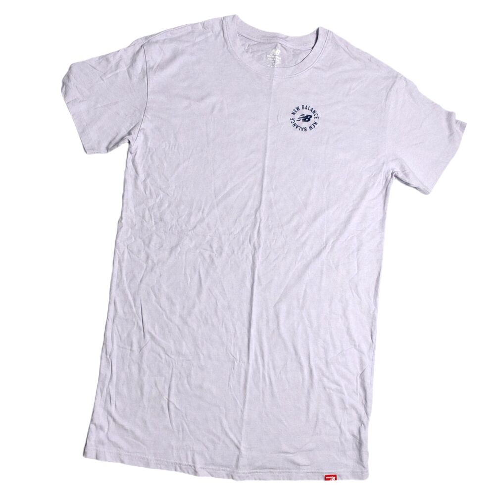 New Balance T Shirt Large Pale Lavender Logo Graphic Cotton Blend Unisex